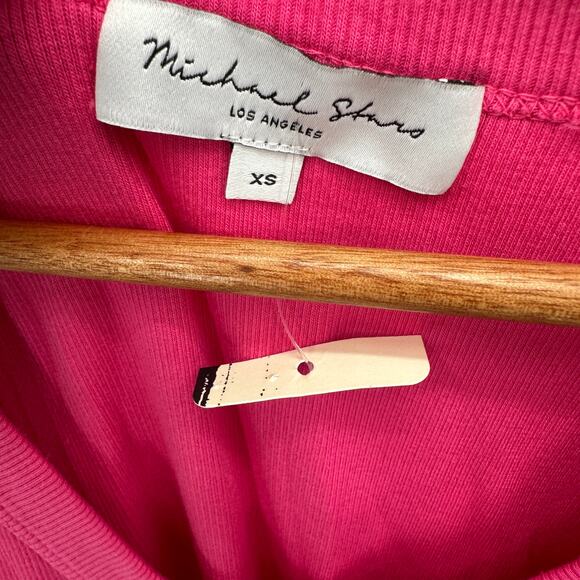 MICHAEL STARS NWT Ultra Rib Lori V Neck Midi Bodcon Dress // XS - Picture 4 of 9